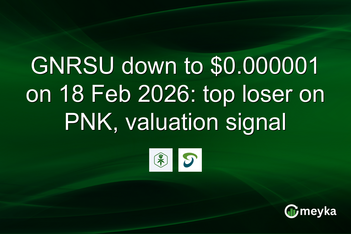 GNRSU down to $0.000001 on 18 Feb 2026: top loser on PNK, valuation signal