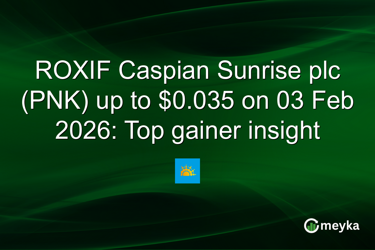ROXIF Caspian Sunrise plc (PNK) up to $0.035 on 03 Feb 2026: Top gainer insight