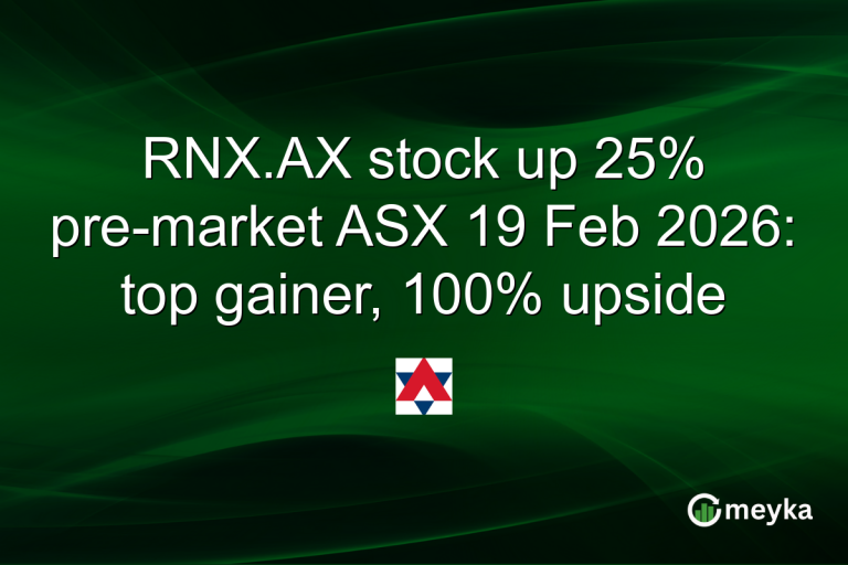 RNX.AX stock up 25% pre-market ASX 19 Feb 2026: top gainer, 100% upside