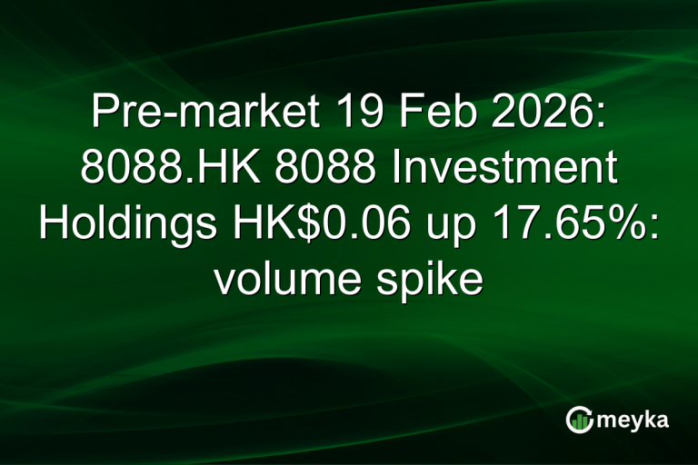 Pre-market 19 Feb 2026: 8088.HK 8088 Investment Holdings HK$0.06 up 17.65%: volume spike