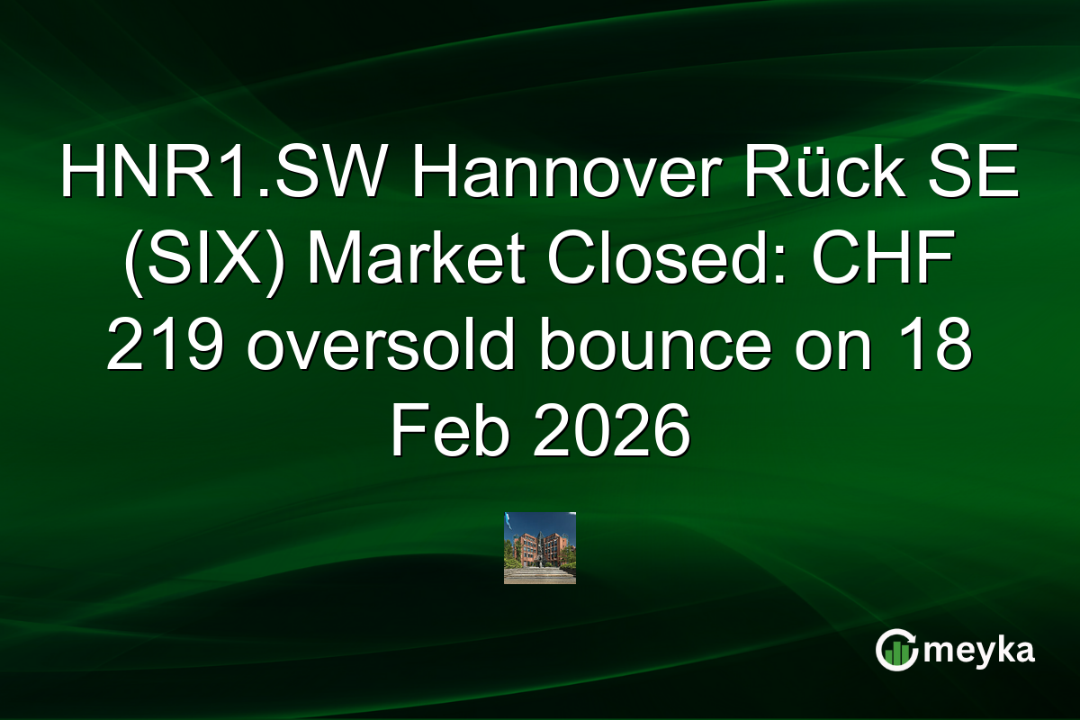 HNR1.SW Hannover Rück SE (SIX) Market Closed: CHF 219 oversold bounce on 18 Feb 2026