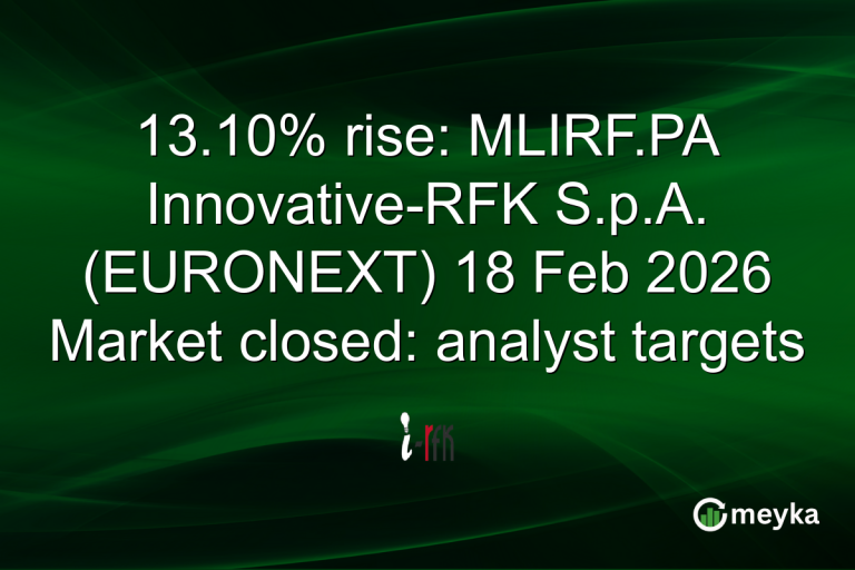 13.10% rise: MLIRF.PA Innovative-RFK S.p.A. (EURONEXT) 18 Feb 2026 Market closed: analyst targets