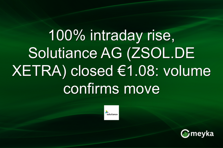 100% intraday rise, Solutiance AG (ZSOL.DE XETRA) closed €1.08: volume confirms move