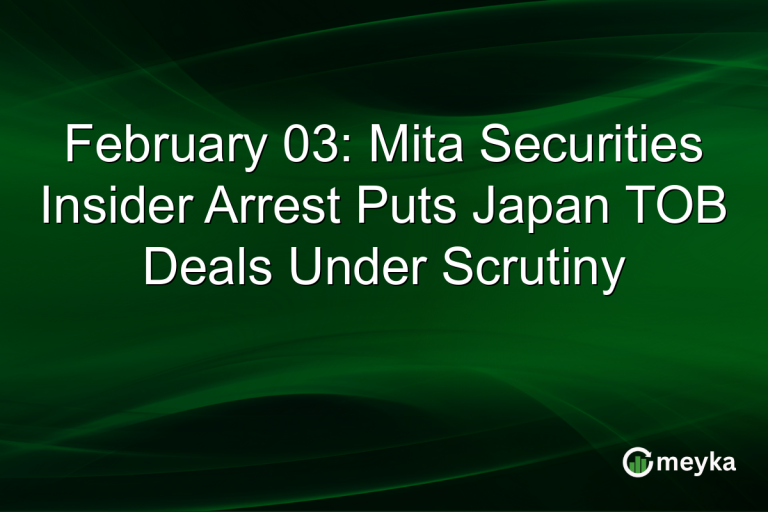 February 03: Mita Securities Insider Arrest Puts Japan TOB Deals Under Scrutiny