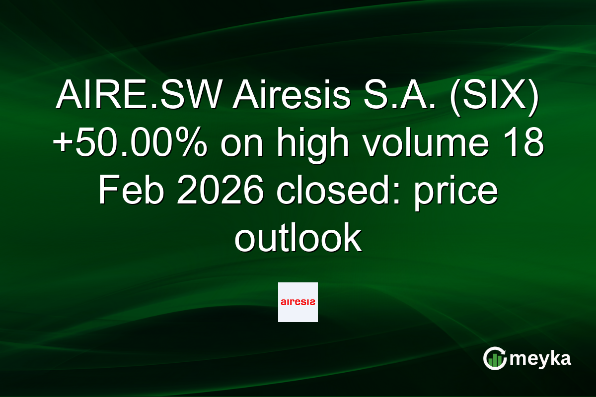 AIRE.SW Airesis S.A. (SIX) +50.00% on high volume 18 Feb 2026 closed: price outlook