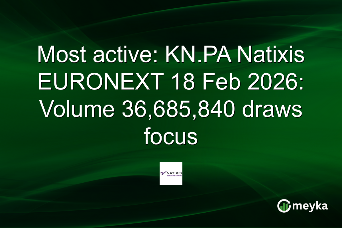 Most active: KN.PA Natixis EURONEXT 18 Feb 2026: Volume 36,685,840 draws focus