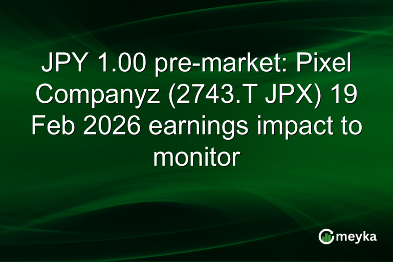 JPY 1.00 pre-market: Pixel Companyz (2743.T JPX) 19 Feb 2026 earnings impact to monitor