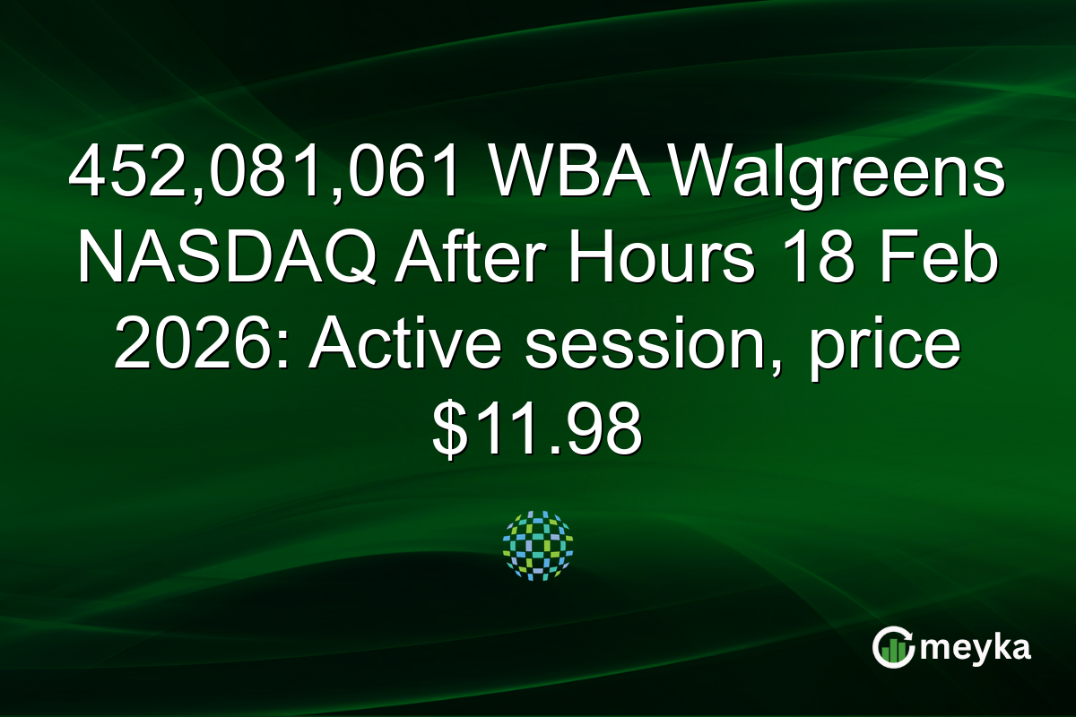 452,081,061 WBA Walgreens NASDAQ After Hours 18 Feb 2026: Active session, price $11.98