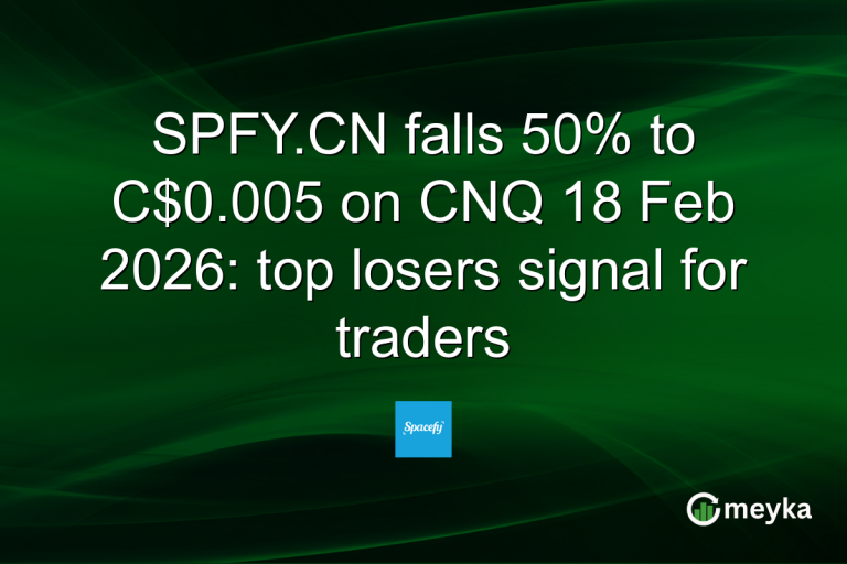 SPFY.CN falls 50% to C$0.005 on CNQ 18 Feb 2026: top losers signal for traders