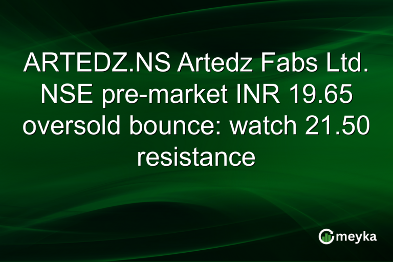 ARTEDZ.NS Artedz Fabs Ltd. NSE pre-market INR 19.65 oversold bounce: watch 21.50 resistance