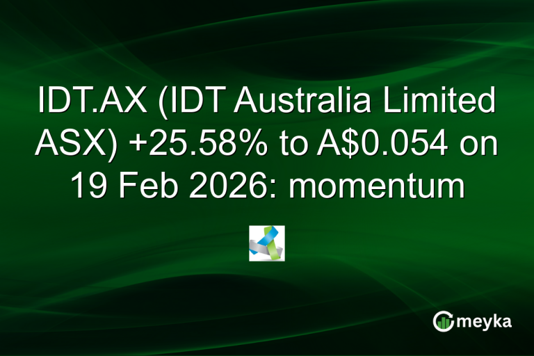 IDT.AX (IDT Australia Limited ASX) +25.58% to A$0.054 on 19 Feb 2026: momentum
