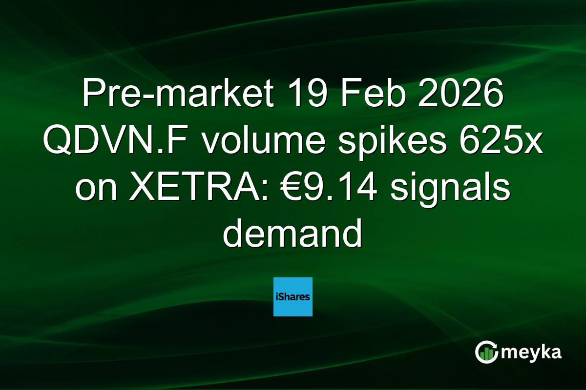 Pre-market 19 Feb 2026 QDVN.F volume spikes 625x on XETRA: €9.14 signals demand