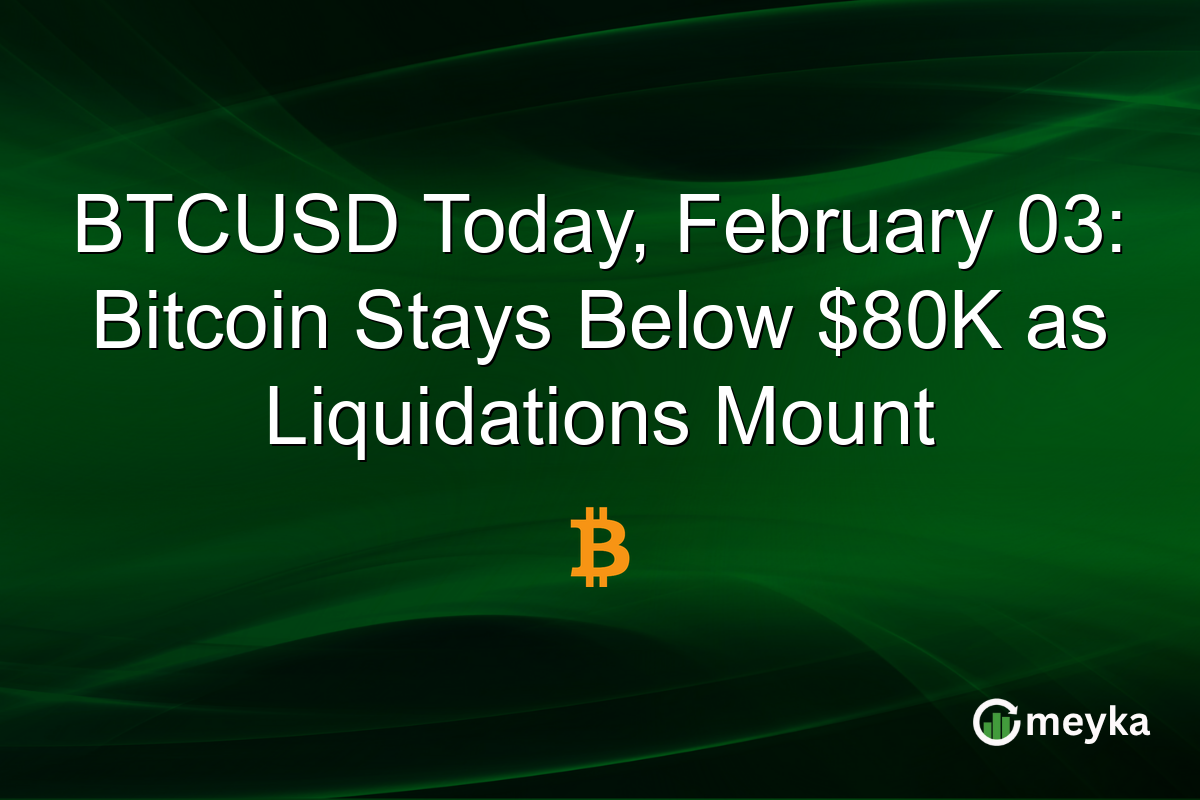 BTCUSD Today, February 03: Bitcoin Stays Below $80K as Liquidations Mount