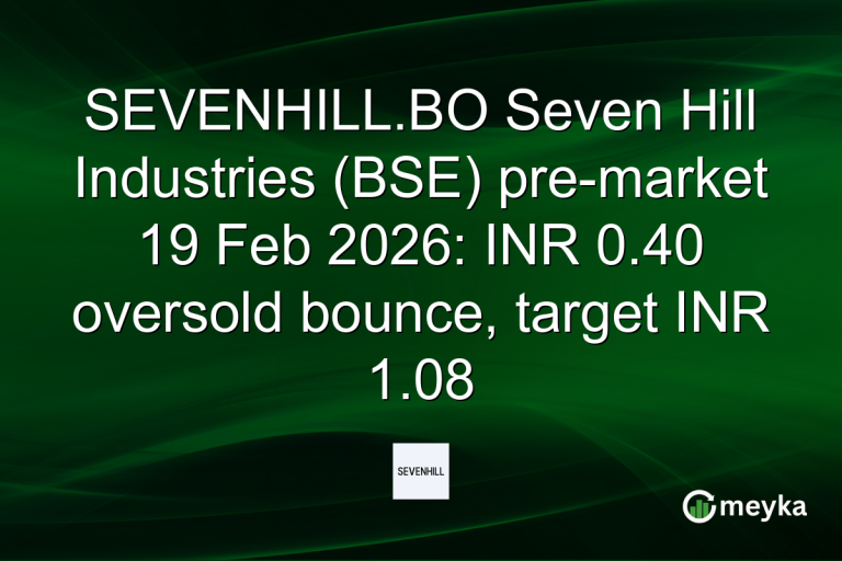 SEVENHILL.BO Seven Hill Industries (BSE) pre-market 19 Feb 2026: INR 0.40 oversold bounce, target INR 1.08
