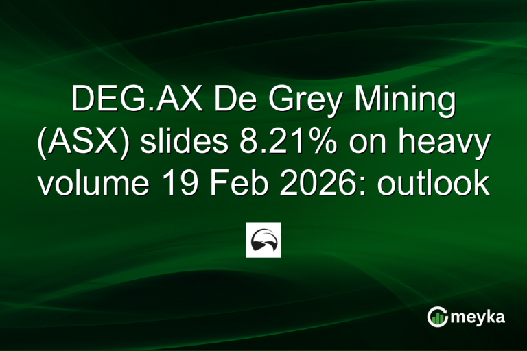 DEG.AX De Grey Mining (ASX) slides 8.21% on heavy volume 19 Feb 2026: outlook