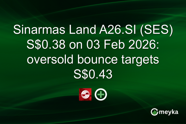 Sinarmas Land A26.SI (SES) S$0.38 on 03 Feb 2026: oversold bounce targets S$0.43