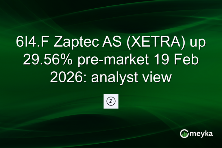6I4.F Zaptec AS (XETRA) up 29.56% pre-market 19 Feb 2026: analyst view
