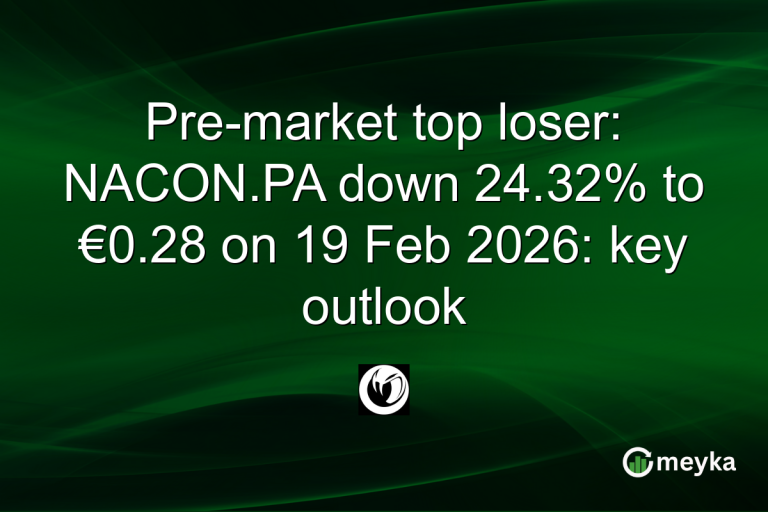 Pre-market top loser: NACON.PA down 24.32% to €0.28 on 19 Feb 2026: key outlook