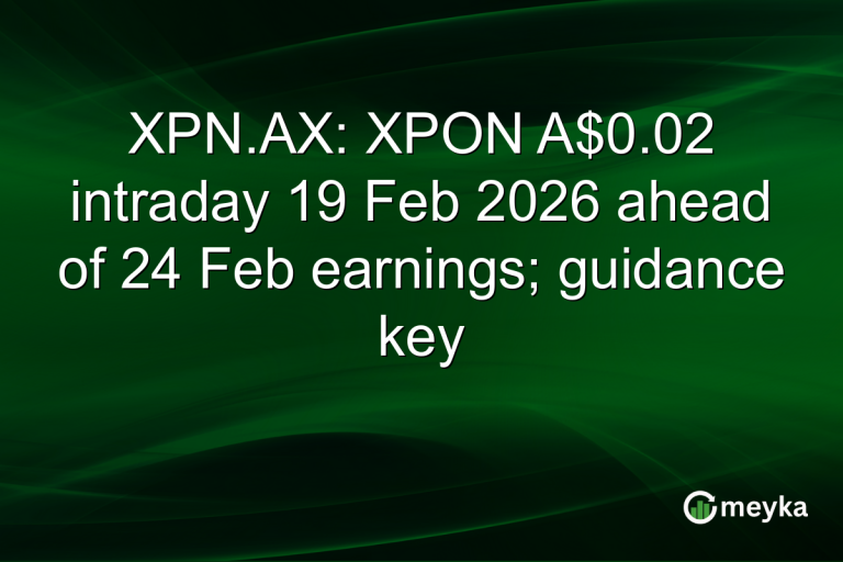 XPN.AX: XPON A$0.02 intraday 19 Feb 2026 ahead of 24 Feb earnings; guidance key