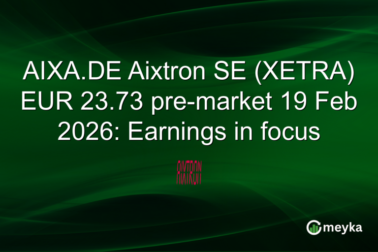 AIXA.DE Aixtron SE (XETRA) EUR 23.73 pre-market 19 Feb 2026: Earnings in focus