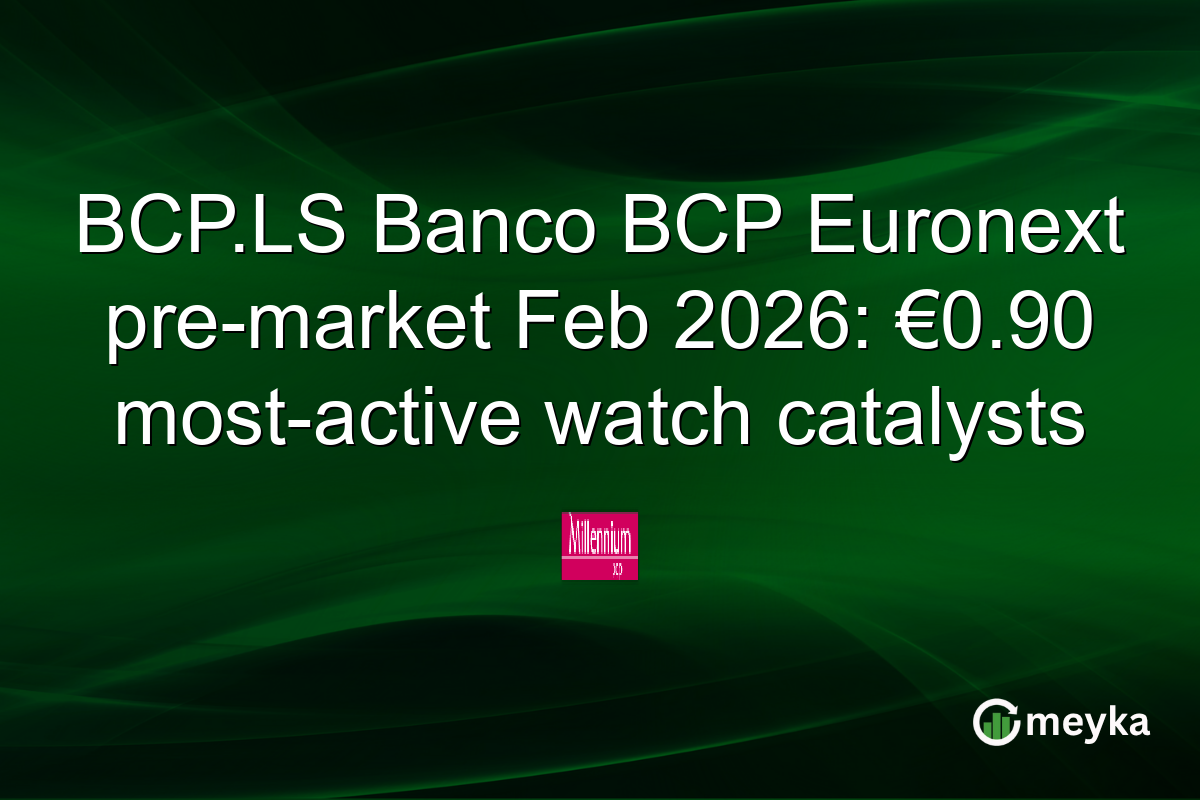BCP.LS Banco BCP Euronext pre-market Feb 2026: €0.90 most-active watch catalysts