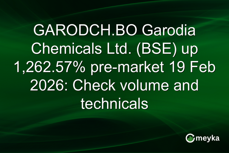 GARODCH.BO Garodia Chemicals Ltd. (BSE) up 1,262.57% pre-market 19 Feb 2026: Check volume and technicals