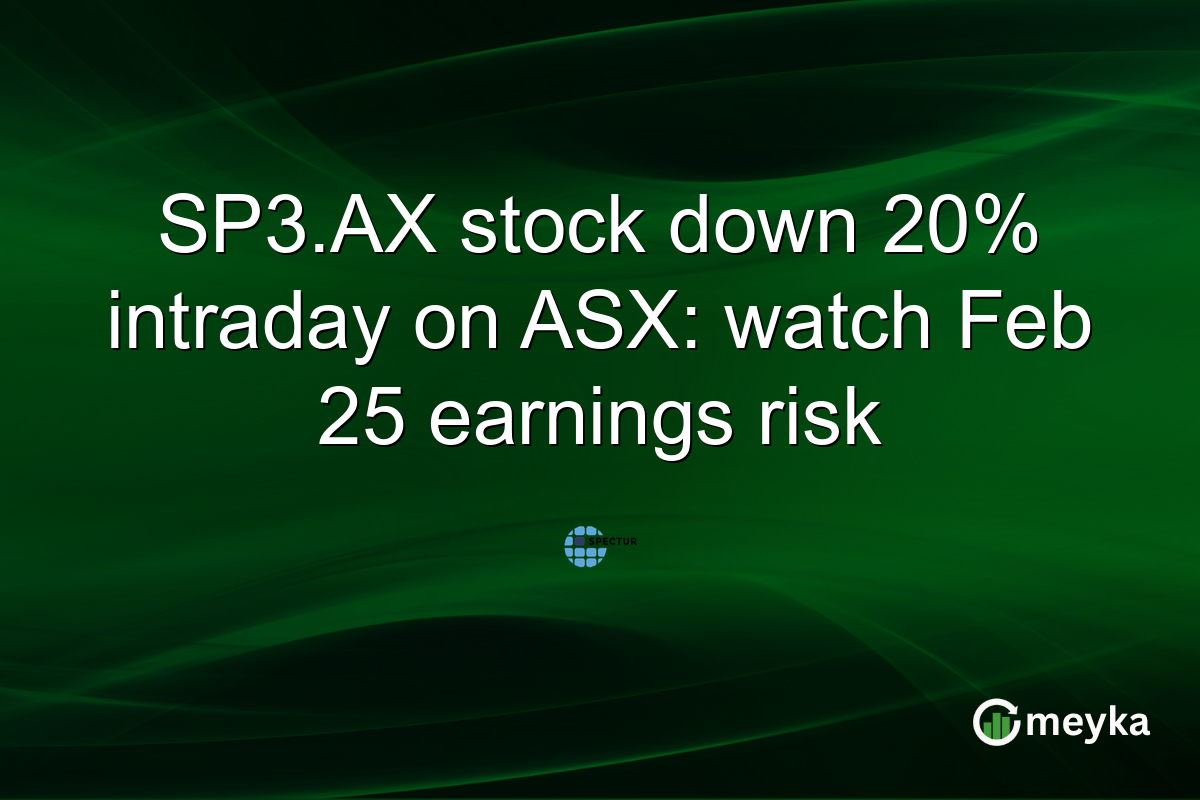 SP3.AX stock down 20% intraday on ASX: watch Feb 25 earnings risk
