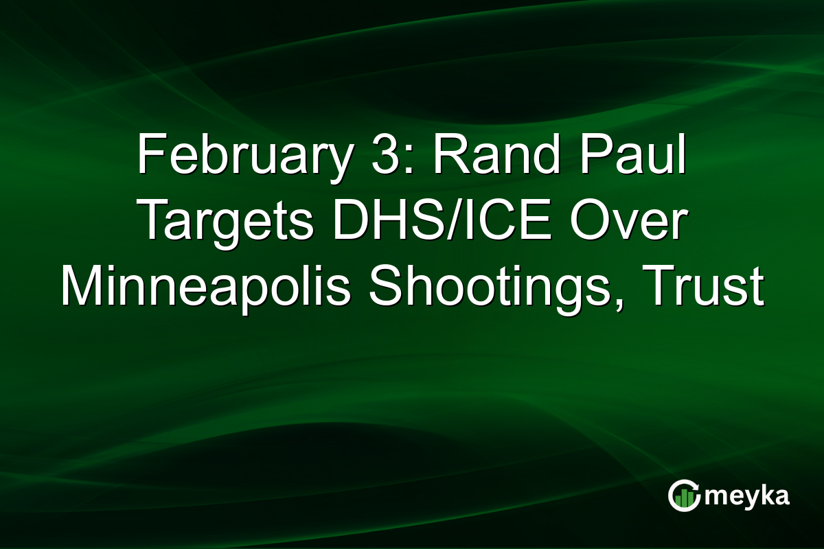 February 3: Rand Paul Targets DHS/ICE Over Minneapolis Shootings, Trust