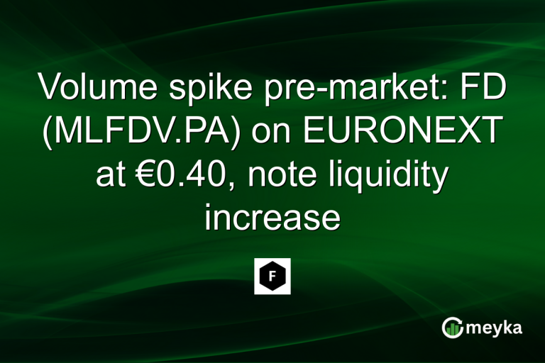 Volume spike pre-market: FD (MLFDV.PA) on EURONEXT at €0.40, note liquidity increase