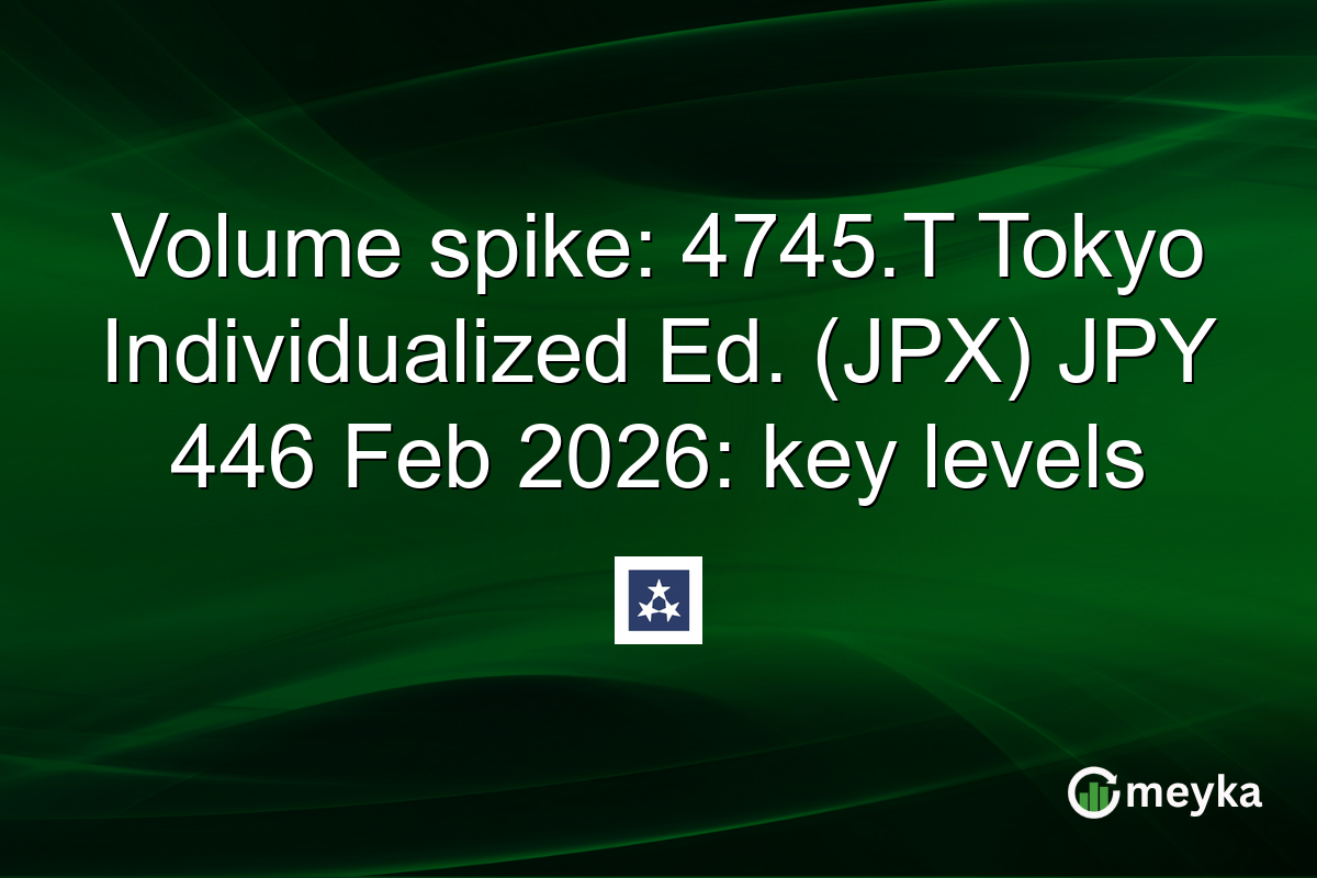 Volume spike: 4745.T Tokyo Individualized Ed. (JPX) JPY 446 Feb 2026: key levels