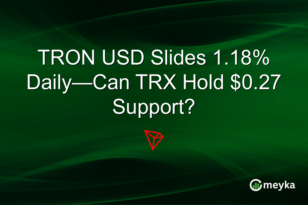TRON USD Slides 1.18% Daily—Can TRX Hold $0.27 Support?