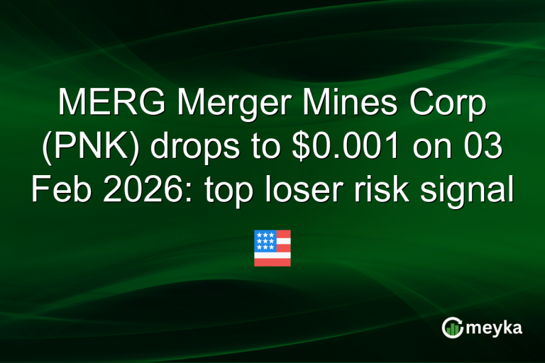 MERG Merger Mines Corp (PNK) drops to $0.001 on 03 Feb 2026: top loser risk signal