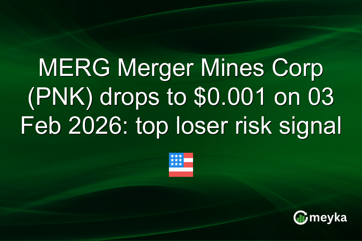 MERG Merger Mines Corp (PNK) drops to $0.001 on 03 Feb 2026: top loser risk signal