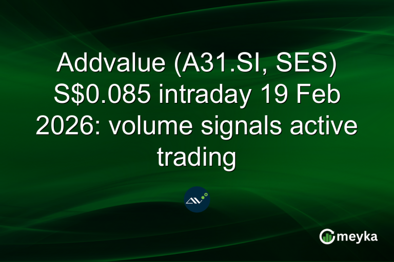 Addvalue (A31.SI, SES) S$0.085 intraday 19 Feb 2026: volume signals active trading