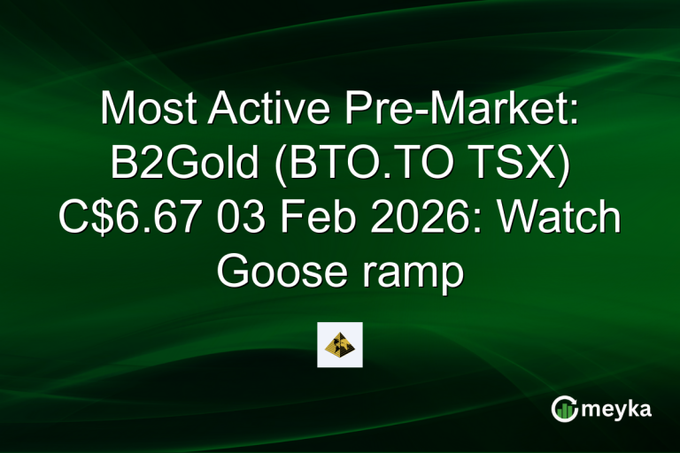 Most Active Pre-Market: B2Gold (BTO.TO TSX) C$6.67 03 Feb 2026: Watch Goose ramp