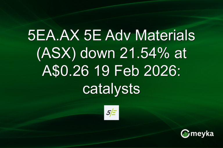 5EA.AX 5E Adv Materials (ASX) down 21.54% at A$0.26 19 Feb 2026: catalysts
