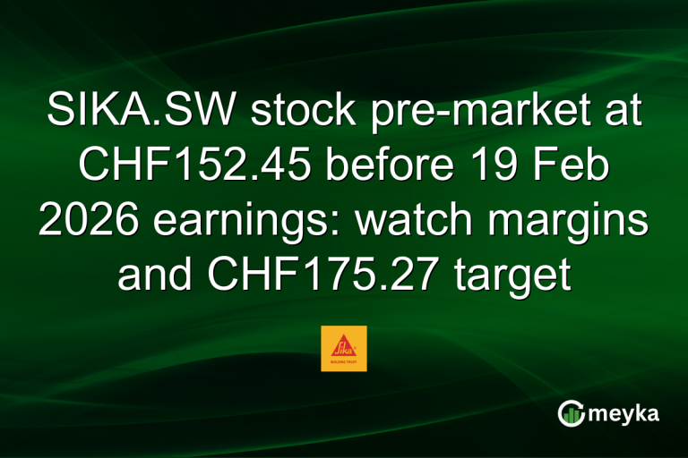 SIKA.SW stock pre-market at CHF152.45 before 19 Feb 2026 earnings: watch margins and CHF175.27 target