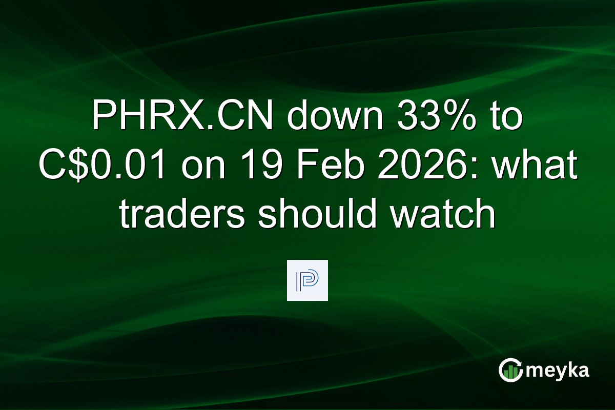 PHRX.CN down 33% to C$0.01 on 19 Feb 2026: what traders should watch