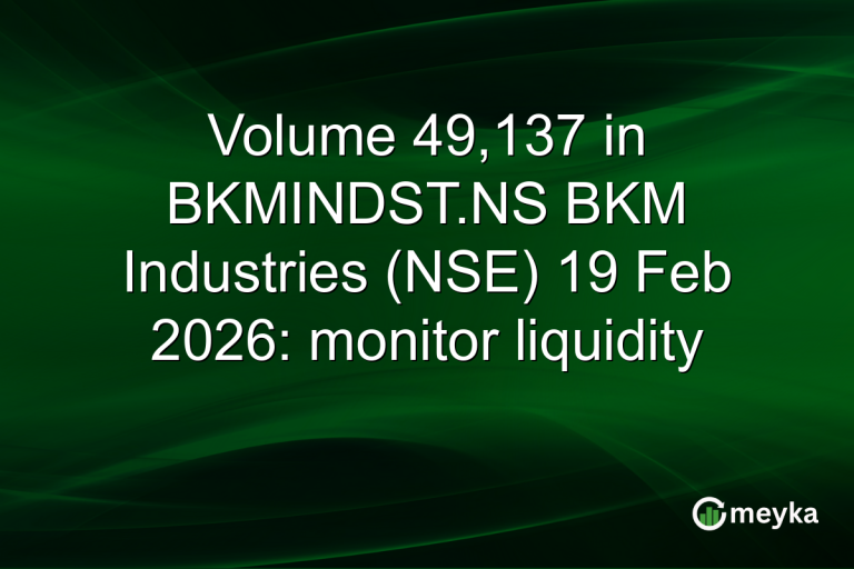 Volume 49,137 in BKMINDST.NS BKM Industries (NSE) 19 Feb 2026: monitor liquidity