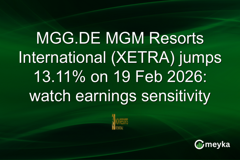 MGG.DE MGM Resorts International (XETRA) jumps 13.11% on 19 Feb 2026: watch earnings sensitivity