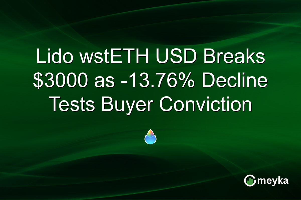 Lido wstETH USD Breaks $3000 as -13.76% Decline Tests Buyer Conviction