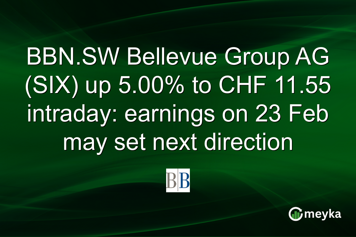 BBN.SW Bellevue Group AG (SIX) up 5.00% to CHF 11.55 intraday: earnings on 23 Feb may set next direction