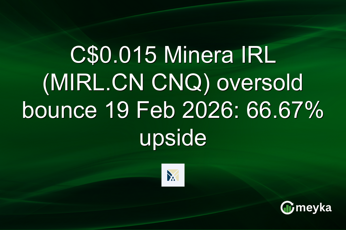 C$0.015 Minera IRL (MIRL.CN CNQ) oversold bounce 19 Feb 2026: 66.67% upside