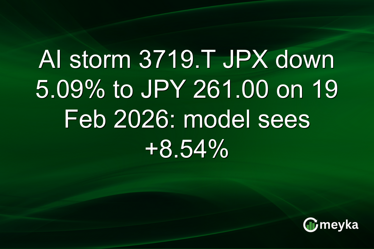 AI storm 3719.T JPX down 5.09% to JPY 261.00 on 19 Feb 2026: model sees +8.54%