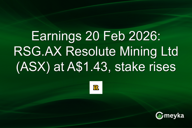 Earnings 20 Feb 2026: RSG.AX Resolute Mining Ltd (ASX) at A$1.43, stake rises