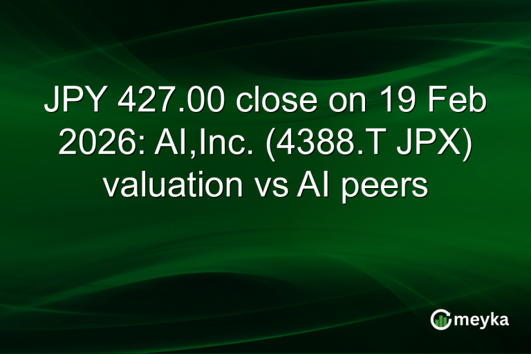 JPY 427.00 close on 19 Feb 2026: AI,Inc. (4388.T JPX) valuation vs AI peers