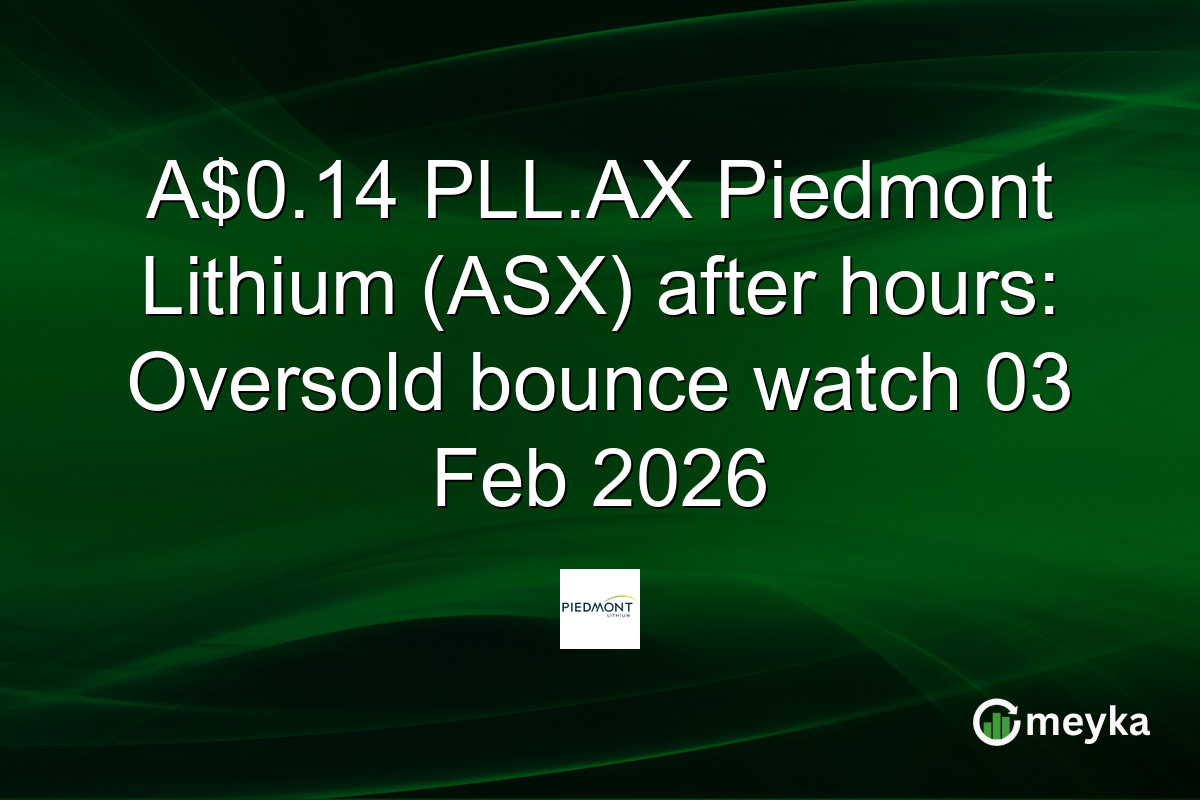 A$0.14 PLL.AX Piedmont Lithium (ASX) after hours: Oversold bounce watch 03 Feb 2026