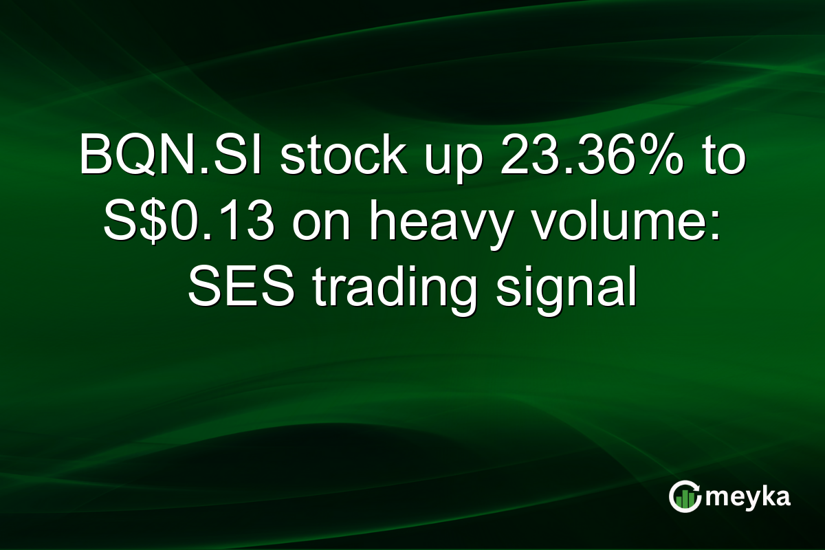 BQN.SI stock up 23.36% to S$0.13 on heavy volume: SES trading signal