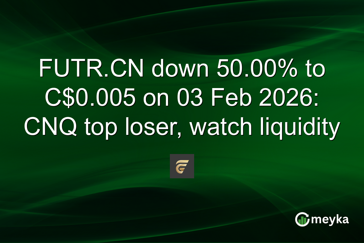FUTR.CN down 50.00% to C$0.005 on 03 Feb 2026: CNQ top loser, watch liquidity