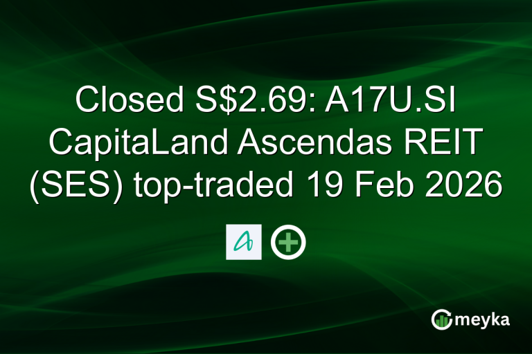 Closed S$2.69: A17U.SI CapitaLand Ascendas REIT (SES) top-traded 19 Feb 2026